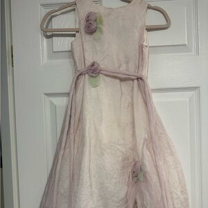 Charming Floral Kids Dress in Soft Pink